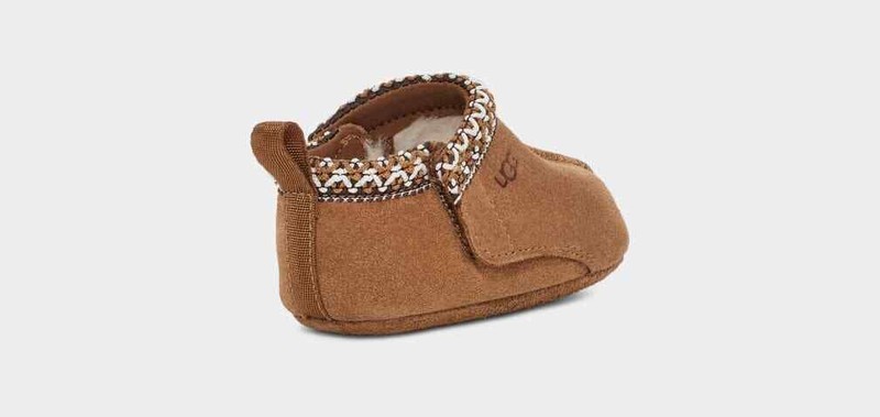 Crib UGG Baby Tasman Hook & Loop Suede 1130358I Chestnut 100% Original Brand New
