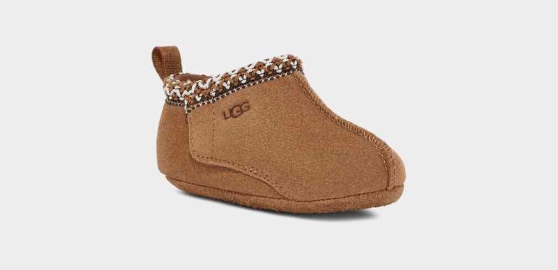 Crib UGG Baby Tasman Hook & Loop Suede 1130358I Chestnut 100% Original Brand New