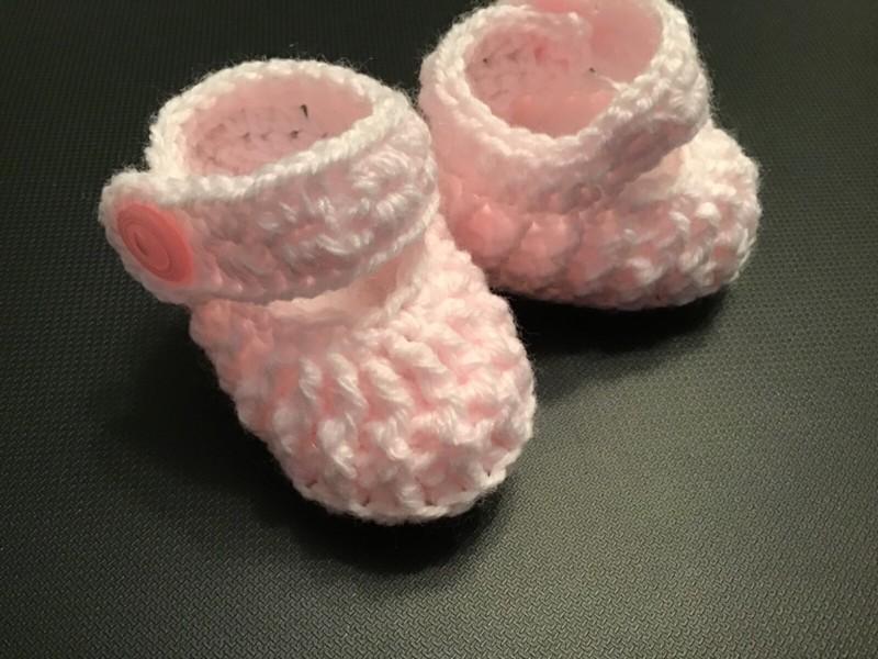 Crochet Baby Shoes Baby Booties Crochet Doll Shoes Booties Pink With Button