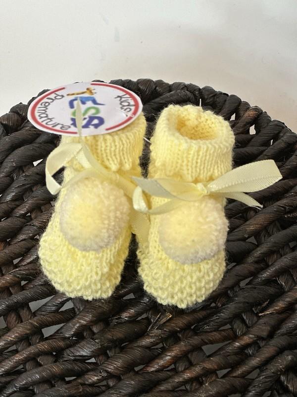 Crochet Wool Baby Booties - Size Preemie