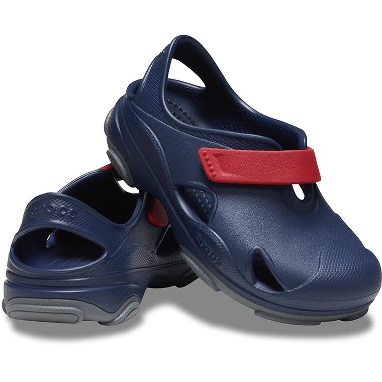 Crocs All Terrain Fisherman Clog Sandals Toddler/Baby Blue/Red (208351-4CC)