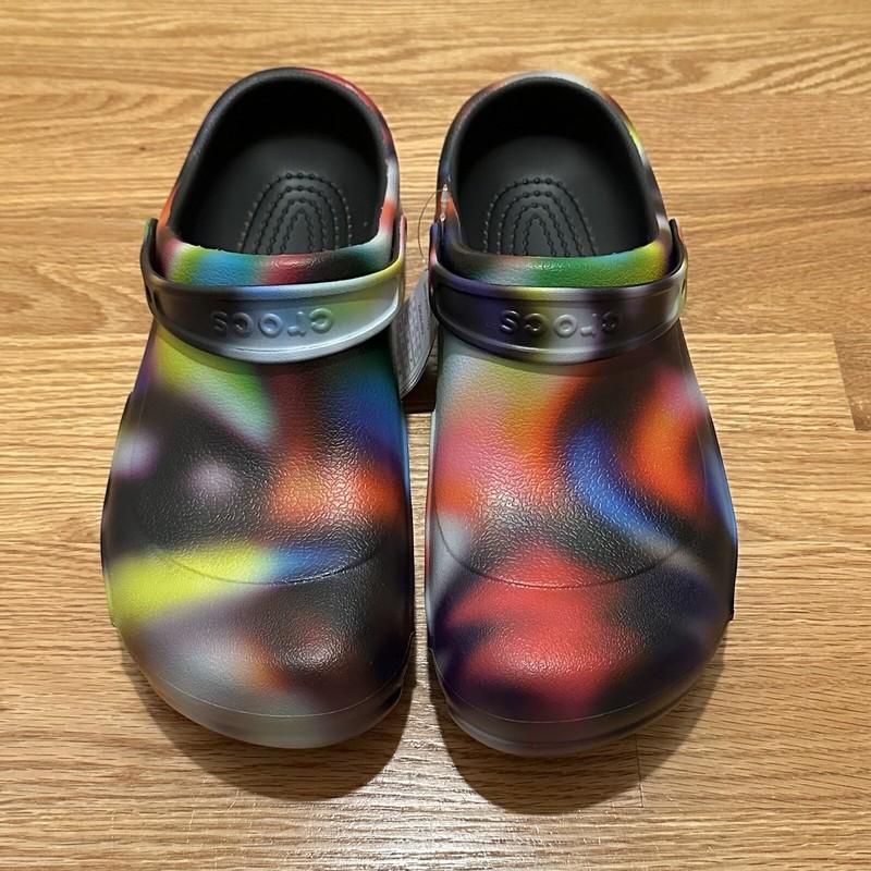 Crocs Bistro Graphic Slip Resistant Clog Men 13 Neon Tie Dye Work 204044-6RX
