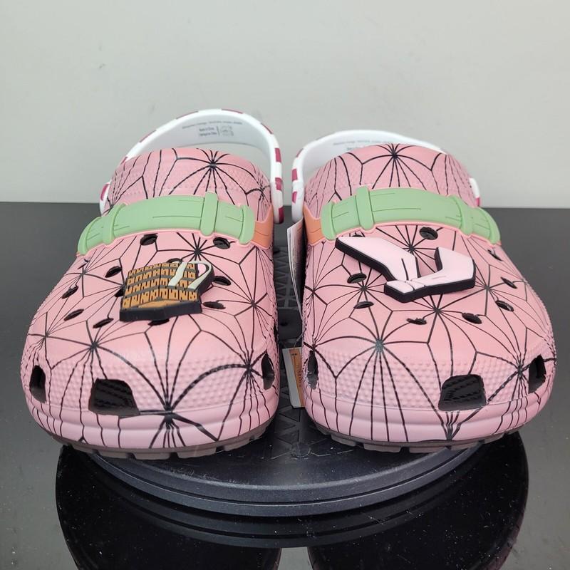 Crocs Classic Clogs Demon Slayer Espresso Shoes Pink Black Men's Sz 13