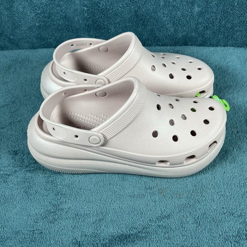 CROCS Classic Crush Shimmer Platform Clog Men 12 Women 14 Pink 208591-6TY