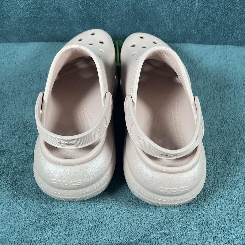 CROCS Classic Crush Shimmer Platform Clog Men 12 Women 14 Pink 208591-6TY