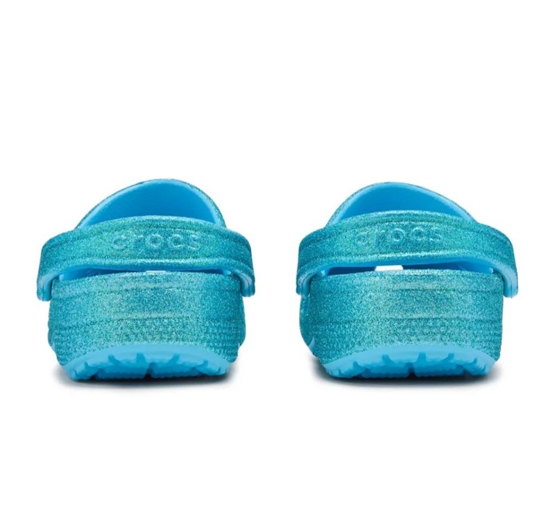 Crocs Classic Iridescent Glitter Clogs Mens 8 Womens 10 Blue Sparkle Comfort NWT