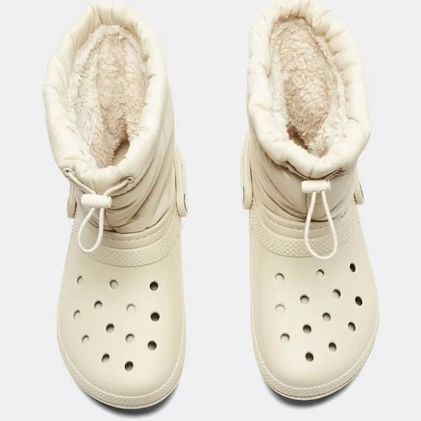 Crocs Classic Lined Neo Puff Comfy BEIGE Boot Men's Size 10/ WOMAN 12 FREE SHIP
