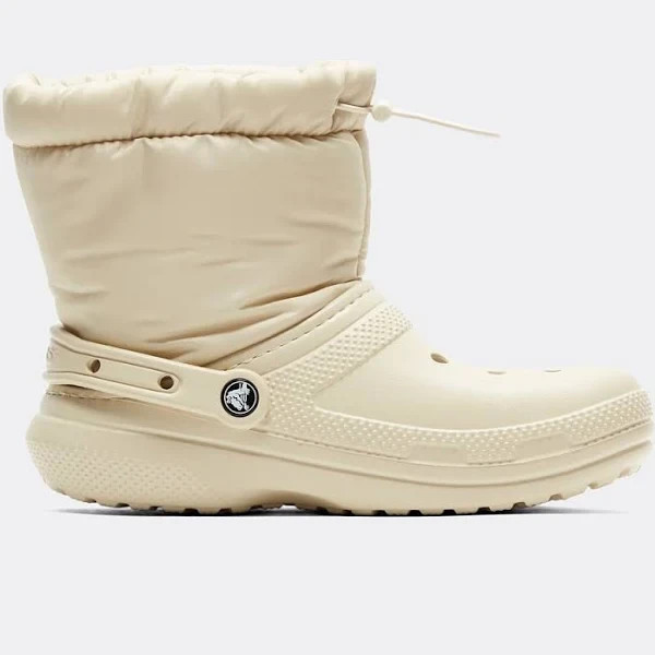 Crocs Classic Lined Neo Puff Comfy BEIGE Boot Men's Size 10/ WOMAN 12 FREE SHIP