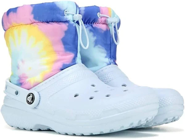 Crocs Classic Lined Neo Puff Comfy Boots BLUE Men's Size 7/ WOMAN 9 FREE SHIP