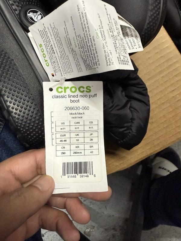 Crocs Classic Lined Neo Puff Lined Winter Boots Unisex M11 W13 Black 206630