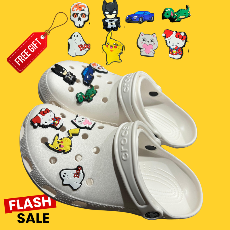 Crocs Clogs Unisex Adult Classic Slip On Sandals Light Water Friendly Black