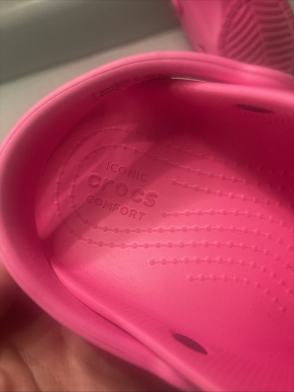 Crocs Crocband Clog Sandal Girls Size 2 Bubble Gum Pink Chartreuse Rubber Kids