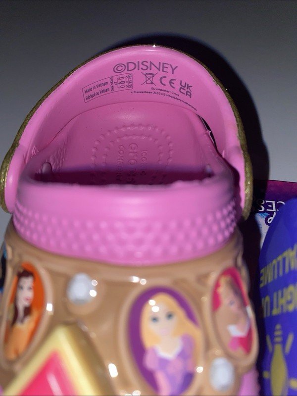 Crocs Disney Pink Princess Light Up Jewel Size 7 Toddler Rare Cinderella