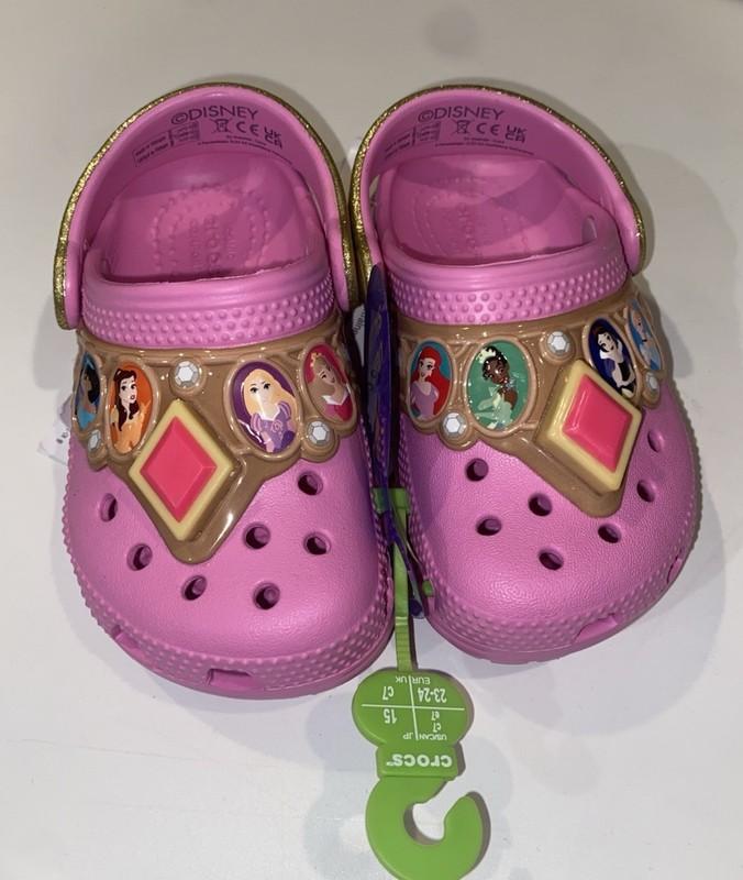 Crocs Disney Pink Princess Light Up Jewel Size 7 Toddler Rare Cinderella