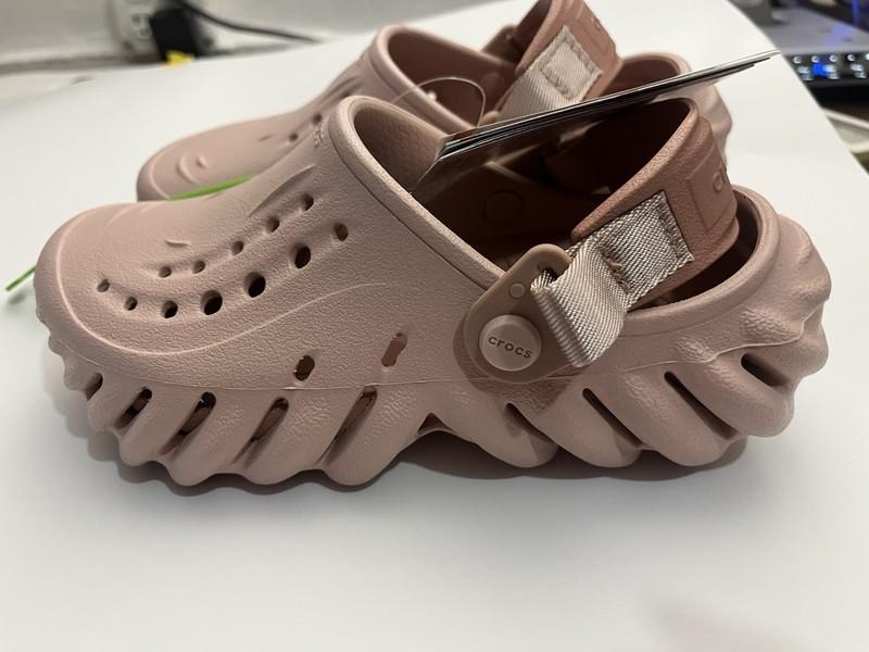 Crocs Echo Pink Clay Big Kid's Size 1 Slip On Comfort Clog Sandal 208190-6TY