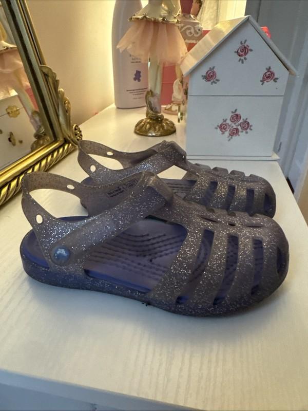 Crocs Girl Blue Sandals Size 8