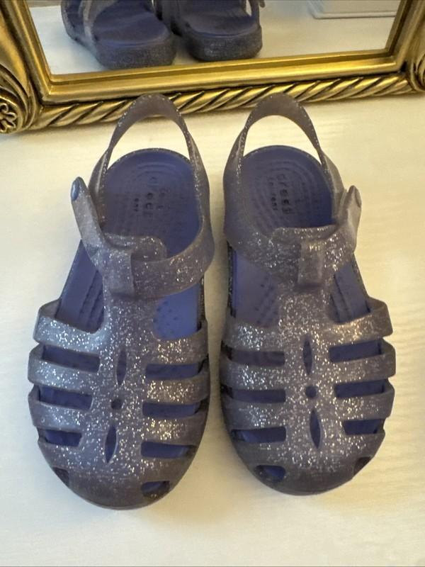 Crocs Girl Blue Sandals Size 8