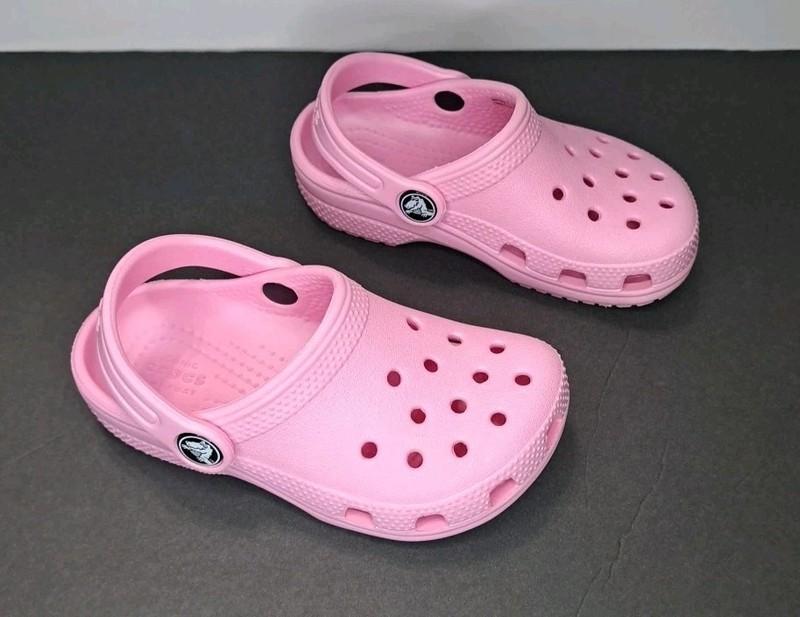 CROCS Iconic Comfort Toddler Girl Soft Pink Clogs size C 9