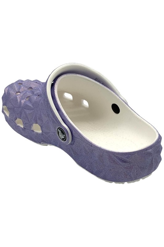 Crocs Kid's Girl Classic Geometric Clog Iridescent White
