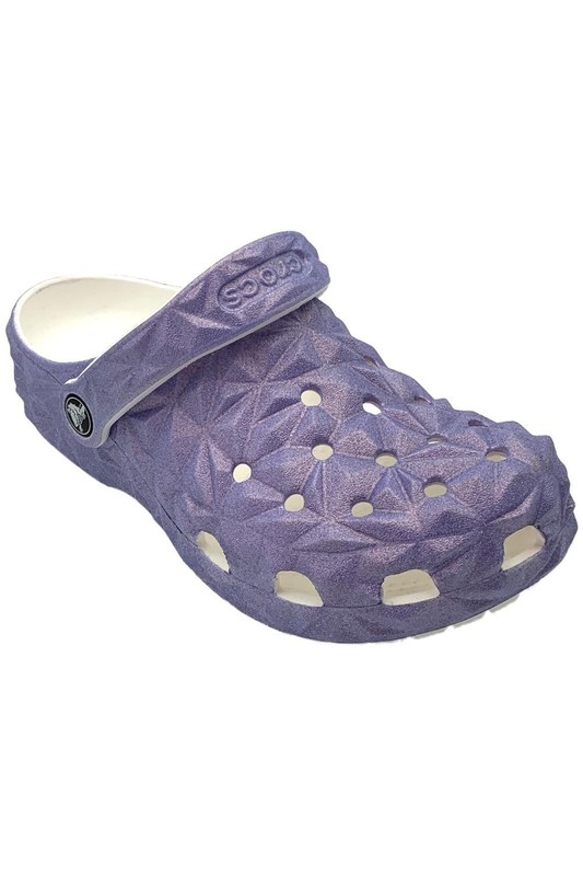 Crocs Kid's Girl Classic Geometric Clog Iridescent White
