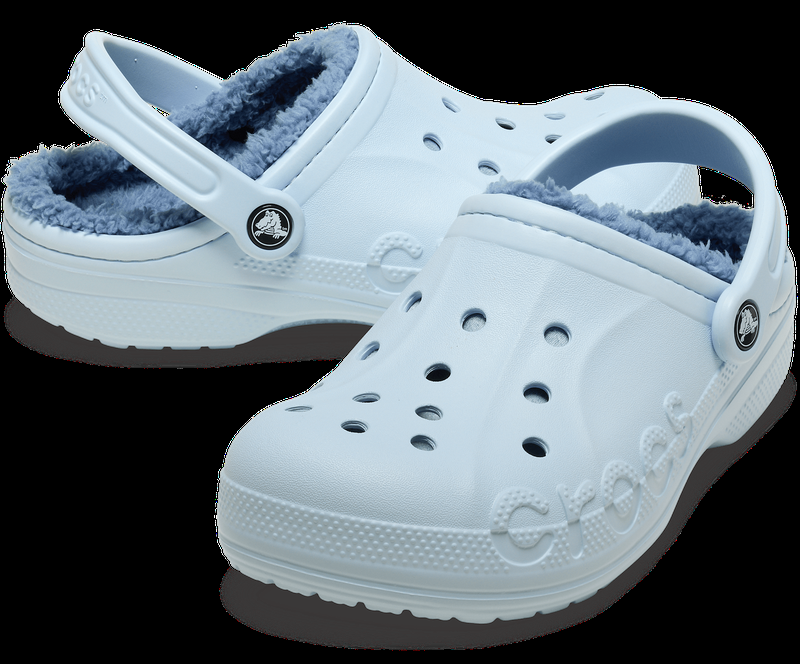 Crocs Kids Baya Lined Clog – Warm Fuzzy Slippers Indoor/Outdoor Heel Strap