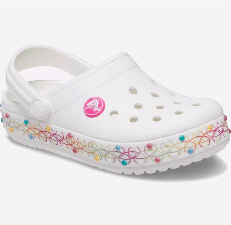 Crocs Kids Crocband Rainbow Band Clogs White/Multi Size C10 US Toddler