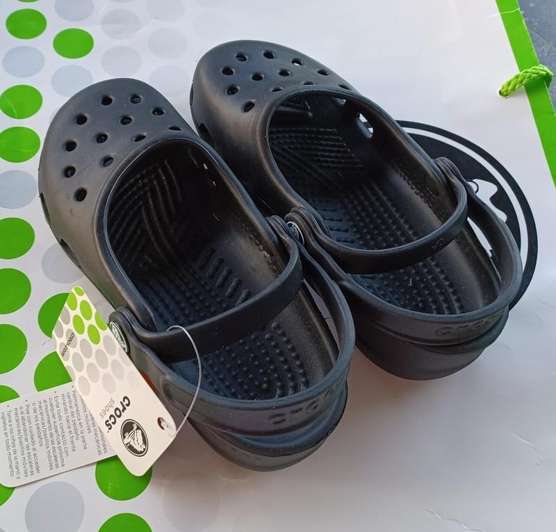 CROCS MARY JANE ALICE FLAT SLIP ON SANDAL SHOE~Black~Junior 1 Women 3~NEW
