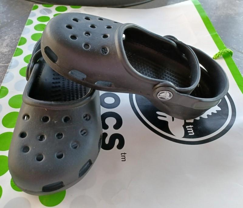 CROCS MARY JANE ALICE FLAT SLIP ON SANDAL SHOE~Black~Junior 1 Women 3~NEW