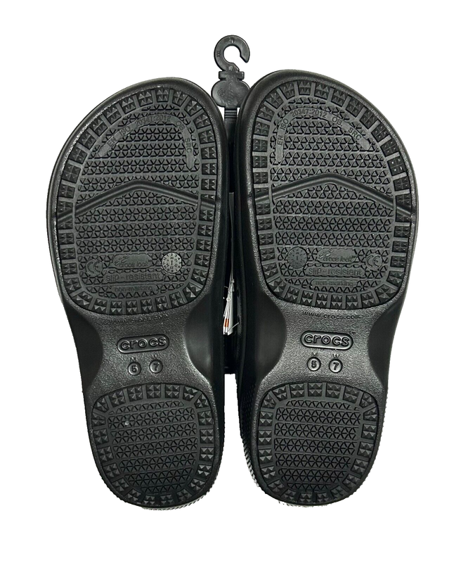 Crocs On The Clock Slip Resistant Shoes Work Slip On Mens 5 / Womens 7 Black