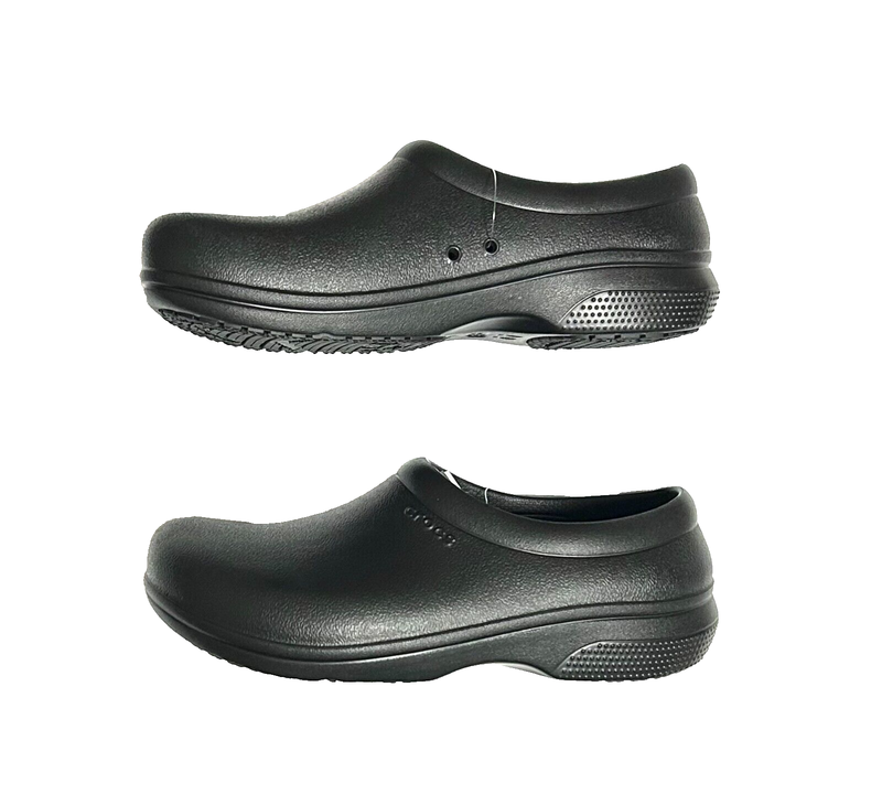Crocs On The Clock Slip Resistant Shoes Work Slip On Mens 5 / Womens 7 Black