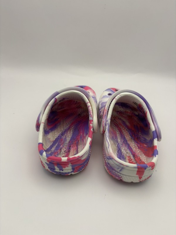 Crocs Toddler Pink And White Tie Dye Clogs Size 7 C
