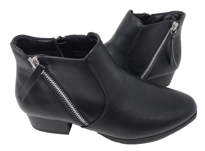 Croft & Barrow Women's Batter Zip Up Fashion Ankle Boots Black Size:9 90WX