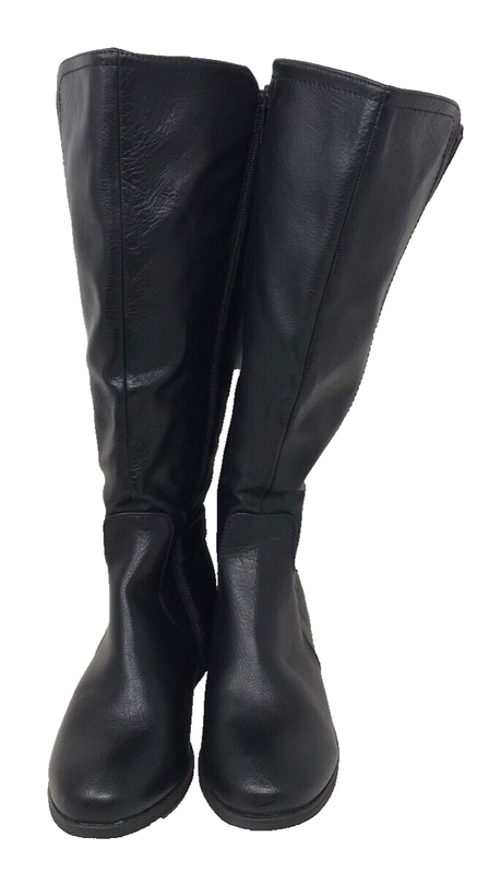 Croft & Barrow Women's Karaa Zip Up Comfort Knee-High Boots Black Size:7 90CD
