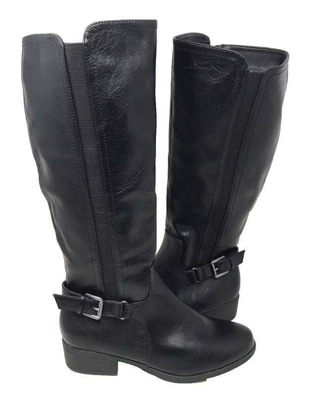 Croft & Barrow Women's Karaa Zip Up Comfort Knee-High Boots Black Size:7 90CD