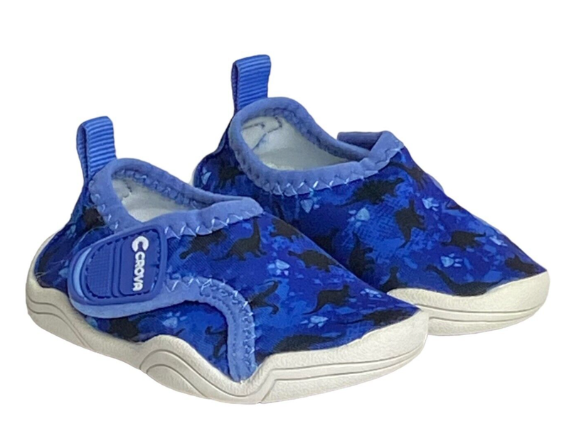 Crova Kids Infant Toddler 4 Sneaker Water Shoes Blue Dinosaur Indoor Outdoor