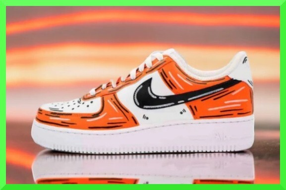 Custom Air Force 1 Tangy Orange Black Dripp/Air Force 1 Custom Shoes NEW IN BOX