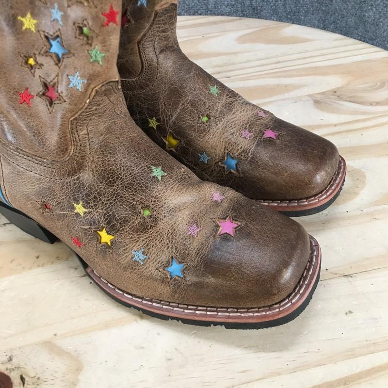 Dan Post Boots Youth 2.5 D Girls Starlett Pull On Western Cowboy Boot Brown