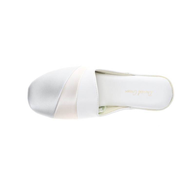 Daniel Green Denise Metallic Mules Womens White Flats Casual 40327-111
