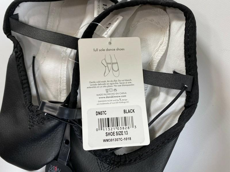 Danskin Now Girls Black Dance Shoes Slippers Ballet Full Sole NEW NWT