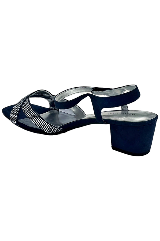 David Tate Adjustable Rhinestone Evening Sandals Rain Navy