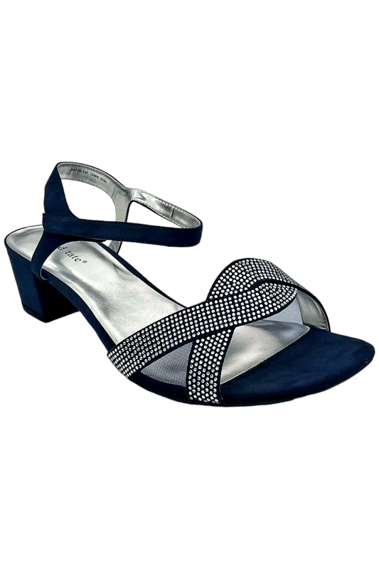 David Tate Adjustable Rhinestone Evening Sandals Rain Navy