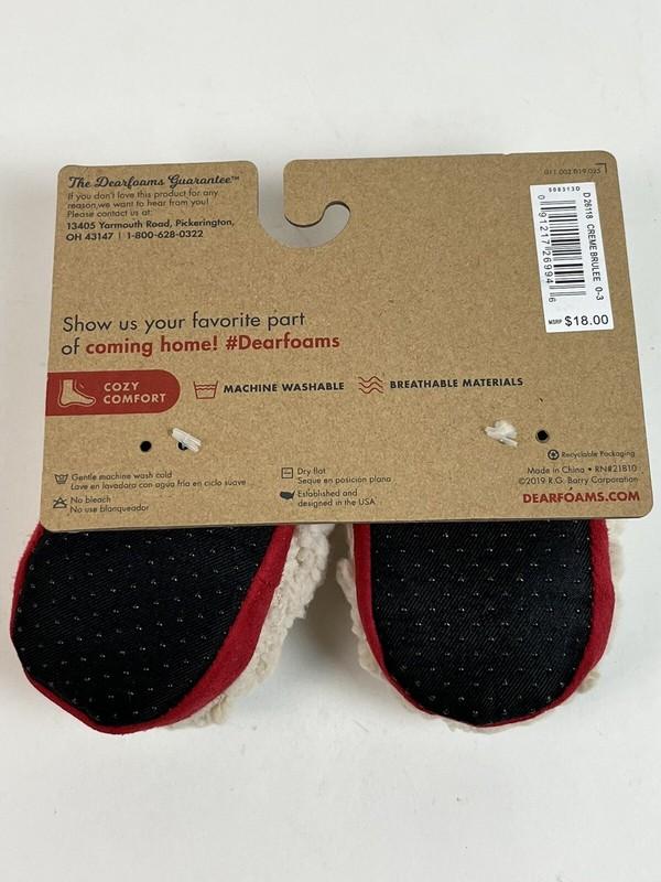 Dearfoams Baby Bear Creme Brulee Plush Slippers 0-3 Months