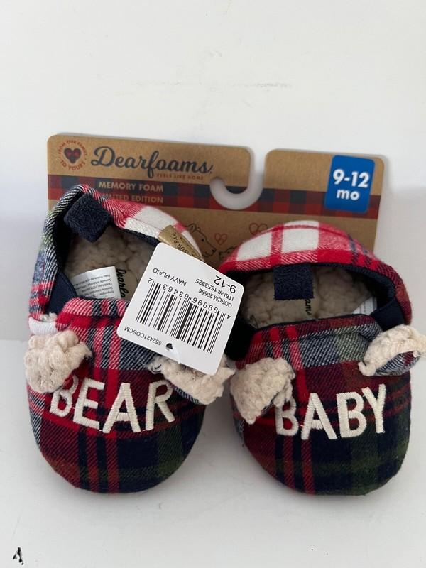 Dearfoams Baby Bear Room Slippers Shoes For Toddler Kids New Pick Size