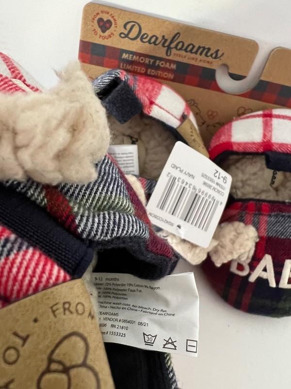 Dearfoams Baby Bear Room Slippers Shoes For Toddler Kids New Pick Size