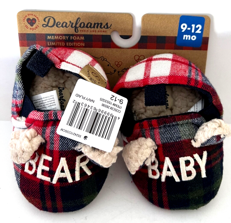 Dearfoams baby bear room slippers shoes for toddler kids new pick size