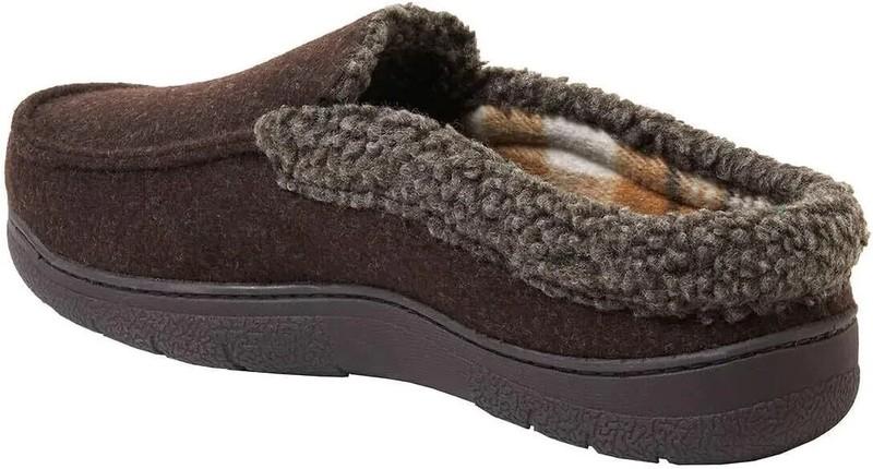 Dearfoams Men's Memory Foam Insole Slipper COFFEE L 11/12