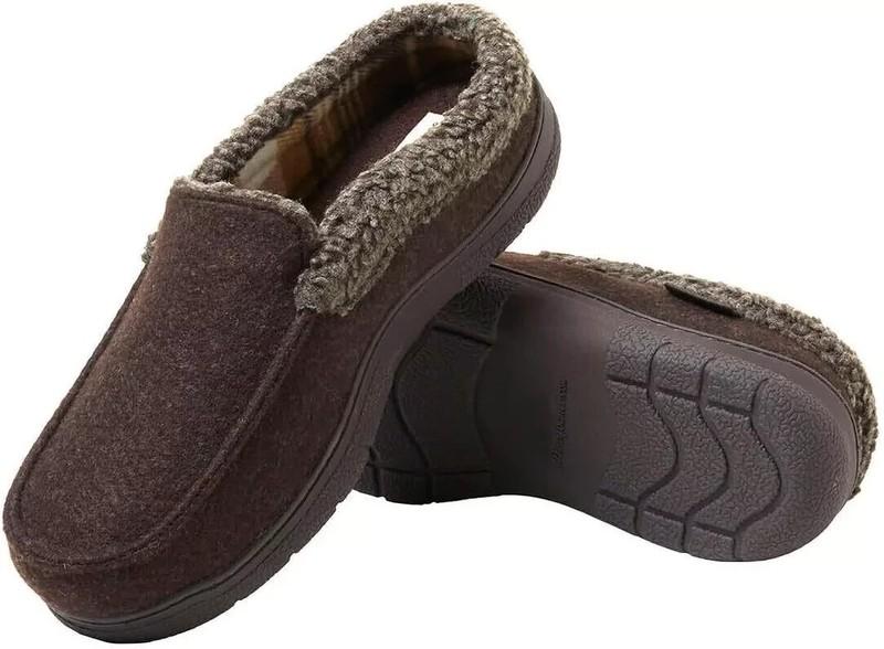 Dearfoams Men's Memory Foam Insole Slipper COFFEE L 11/12