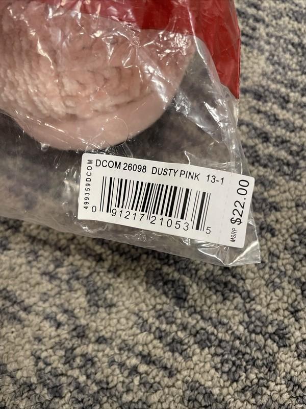 Dearfoams Unisex Kids Chenille Bootie Slipper Size 13 Dusty Pink/Grey NEW -E11F