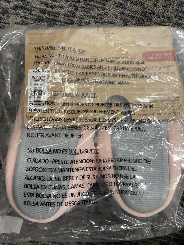 Dearfoams Unisex Kids Chenille Bootie Slipper Size 13 Dusty Pink/Grey NEW -E11F
