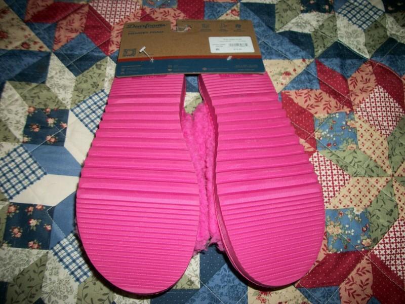 Dearfoams Women's Size XL 11-12 Pink Sherpa Open Toe Slide Slippers